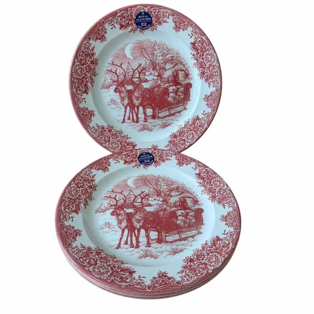 Royal Stafford Christmas SANTA'S SLEIGH RED Porcelain 11